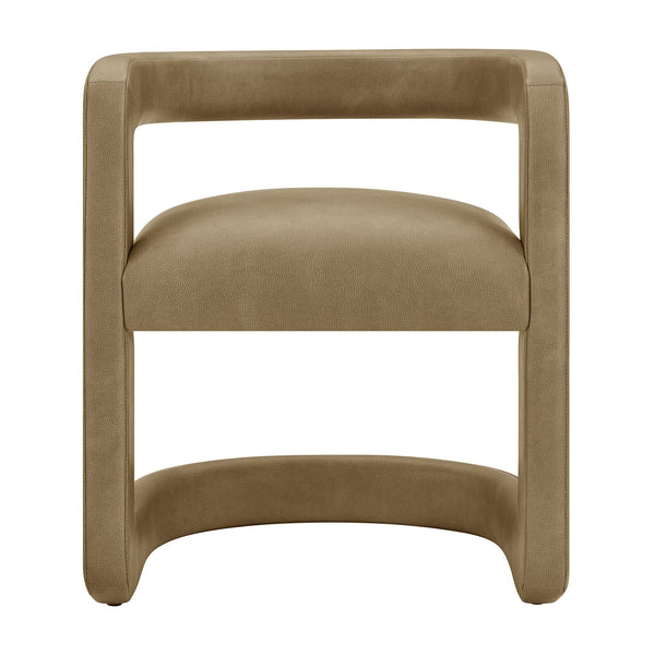 Modway Furniture Winslow Barrel Dining Chair Vegan Leather Curved Back Open Frame Modern Seating Toast EEI-7807-TST