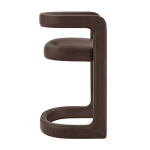 Modway Furniture Winslow Vegan Leather Barrel Back Counter Stool with Steel Footrest for Modern Kitchens Espresso EEI-7808-ESP