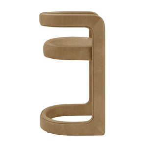 Modway Furniture Winslow Vegan Leather Barrel Back Counter Stool with Steel Footrest for Modern Kitchens Toast EEI-7808-TST