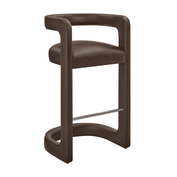 Modway Furniture Winslow Vegan Leather Bar Stools with Open Back Design for Kitchen Island Entertaining Espresso EEI-7809-ESP