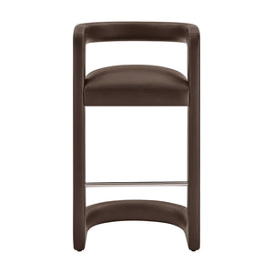 Modway Furniture Winslow Vegan Leather Bar Stools with Open Back Design for Kitchen Island Entertaining Espresso EEI-7809-ESP