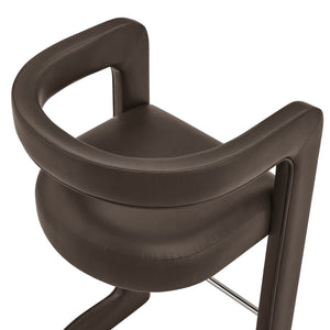 Modway Furniture Winslow Vegan Leather Bar Stools with Open Back Design for Kitchen Island Entertaining Espresso EEI-7809-ESP