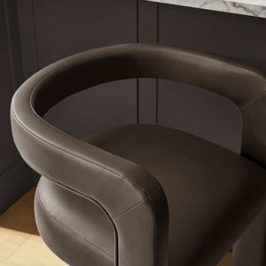 Modway Furniture Winslow Vegan Leather Bar Stools with Open Back Design for Kitchen Island Entertaining Espresso EEI-7809-ESP