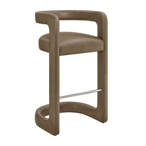 Modway Furniture Winslow Vegan Leather Bar Stools with Open Back Design for Kitchen Island Entertaining Mustard EEI-7809-MUS