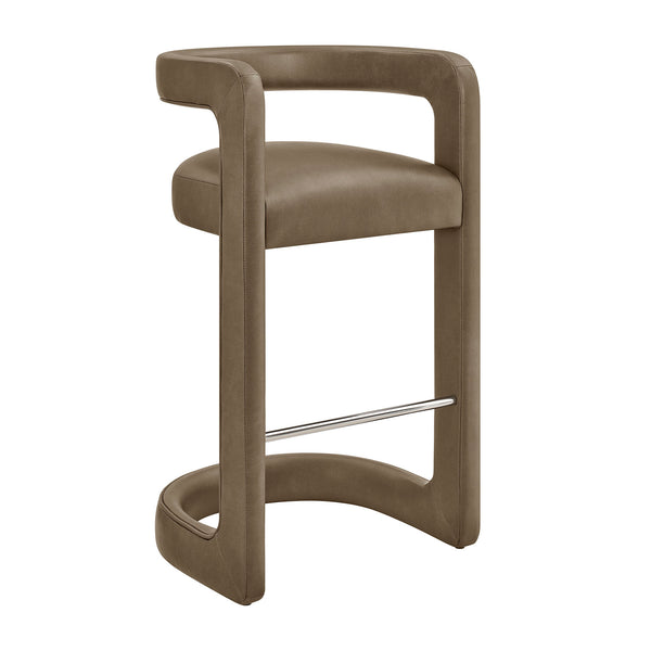 Modway Furniture Winslow Vegan Leather Bar Stools with Open Back Design for Kitchen Island Entertaining Mustard EEI-7809-MUS