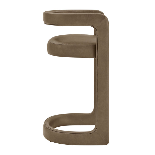 Modway Furniture Winslow Vegan Leather Bar Stools with Open Back Design for Kitchen Island Entertaining Mustard EEI-7809-MUS