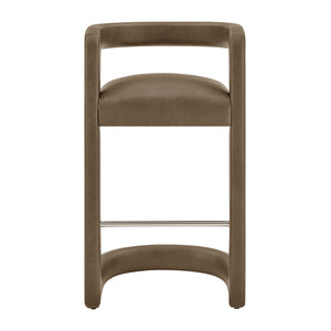 Modway Furniture Winslow Vegan Leather Bar Stools with Open Back Design for Kitchen Island Entertaining Mustard EEI-7809-MUS