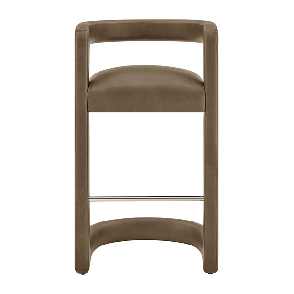 Modway Furniture Winslow Vegan Leather Bar Stools with Open Back Design for Kitchen Island Entertaining Mustard EEI-7809-MUS