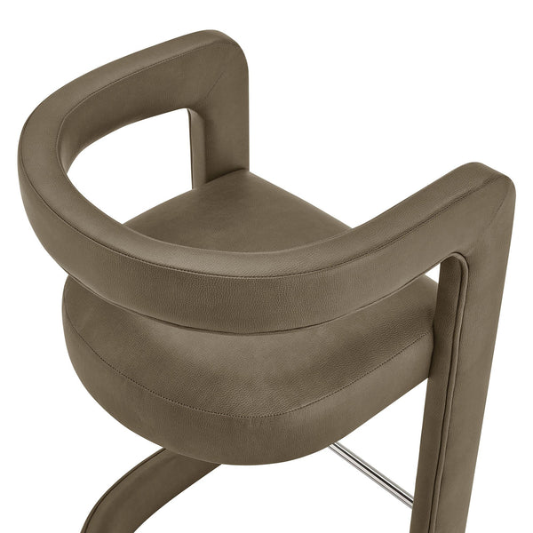 Modway Furniture Winslow Vegan Leather Bar Stools with Open Back Design for Kitchen Island Entertaining Mustard EEI-7809-MUS
