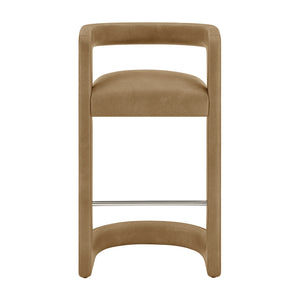 Modway Furniture Winslow Vegan Leather Bar Stools with Open Back Design for Kitchen Island Entertaining Toast EEI-7809-TST
