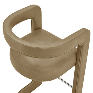 Modway Furniture Winslow Vegan Leather Bar Stools with Open Back Design for Kitchen Island Entertaining Toast EEI-7809-TST