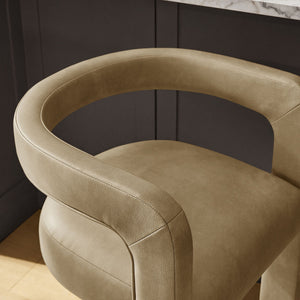 Modway Furniture Winslow Vegan Leather Bar Stools with Open Back Design for Kitchen Island Entertaining Toast EEI-7809-TST