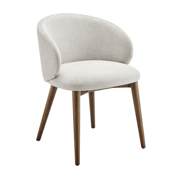 Modway Furniture Anelle Modway Linen Fabric Barrel Back Dining Chairs Mid-Century Set for Two White EEI-7814-LIN