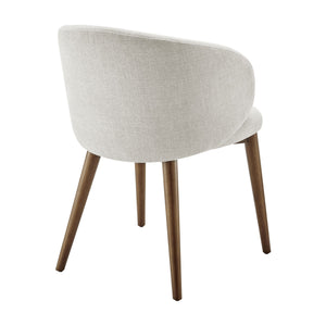 Modway Furniture Anelle Modway Linen Fabric Barrel Back Dining Chairs Mid-Century Set for Two White EEI-7814-LIN