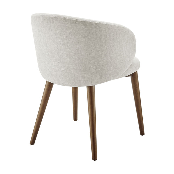 Modway Furniture Anelle Modway Linen Fabric Barrel Back Dining Chairs Mid-Century Set for Two White EEI-7814-LIN