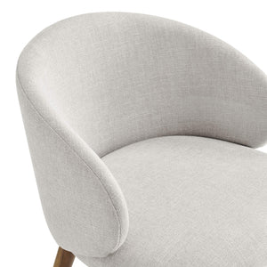 Modway Furniture Anelle Modway Linen Fabric Barrel Back Dining Chairs Mid-Century Set for Two White EEI-7814-LIN