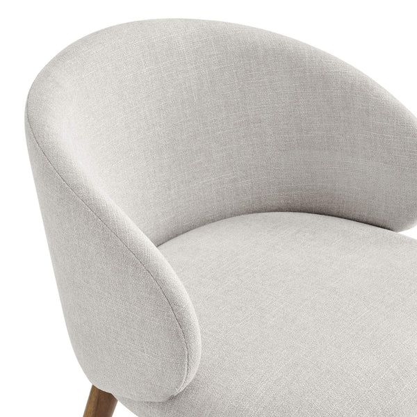 Modway Furniture Anelle Modway Linen Fabric Barrel Back Dining Chairs Mid-Century Set for Two White EEI-7814-LIN