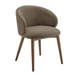 Modway Furniture Anelle Modway Linen Fabric Barrel Back Dining Chairs Mid-Century Set for Two Brown EEI-7814-MOC
