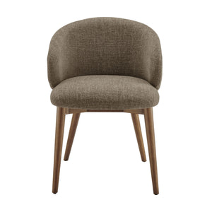 Modway Furniture Anelle Modway Linen Fabric Barrel Back Dining Chairs Mid-Century Set for Two Brown EEI-7814-MOC