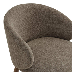 Modway Furniture Anelle Modway Linen Fabric Barrel Back Dining Chairs Mid-Century Set for Two Brown EEI-7814-MOC