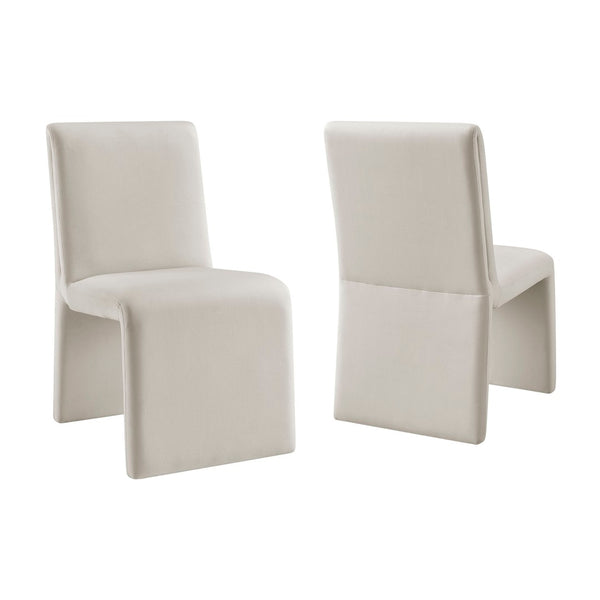 Modway Furniture Emory Modway Sculptural Velvet Dining Chairs Set of Two for Modern Interiors Alabaster EEI-7826-ALA