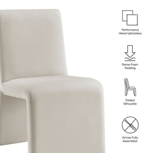 Modway Furniture Emory Modway Sculptural Velvet Dining Chairs Set of Two for Modern Interiors Alabaster EEI-7826-ALA
