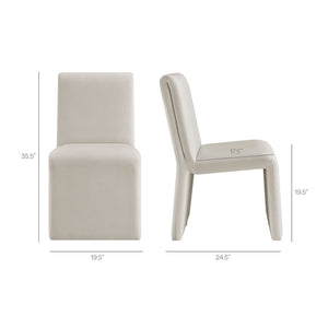 Modway Furniture Emory Modway Sculptural Velvet Dining Chairs Set of Two for Modern Interiors Alabaster EEI-7826-ALA