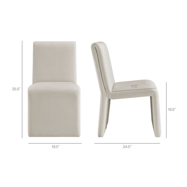 Modway Furniture Emory Modway Sculptural Velvet Dining Chairs Set of Two for Modern Interiors Alabaster EEI-7826-ALA