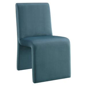 Modway Furniture Emory Modway Sculptural Velvet Dining Chairs Set of Two for Modern Interiors Cadet Blue EEI-7826-CAB