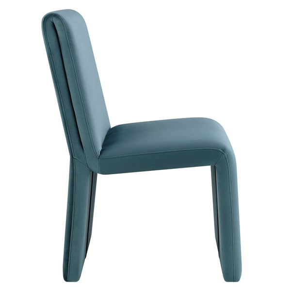 Modway Furniture Emory Modway Sculptural Velvet Dining Chairs Set of Two for Modern Interiors Cadet Blue EEI-7826-CAB