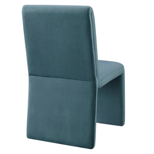 Modway Furniture Emory Modway Sculptural Velvet Dining Chairs Set of Two for Modern Interiors Cadet Blue EEI-7826-CAB