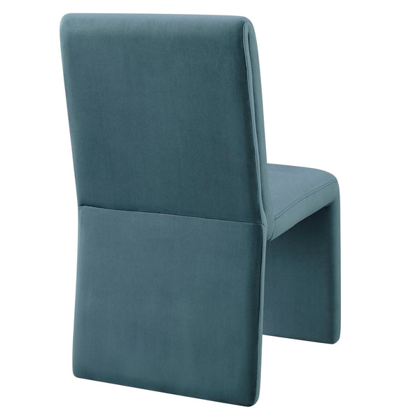 Modway Furniture Emory Modway Sculptural Velvet Dining Chairs Set of Two for Modern Interiors Cadet Blue EEI-7826-CAB