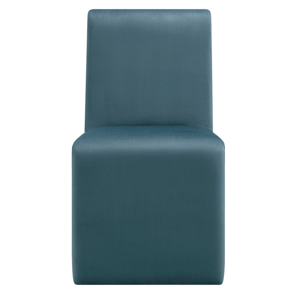 Modway Furniture Emory Modway Sculptural Velvet Dining Chairs Set of Two for Modern Interiors Cadet Blue EEI-7826-CAB