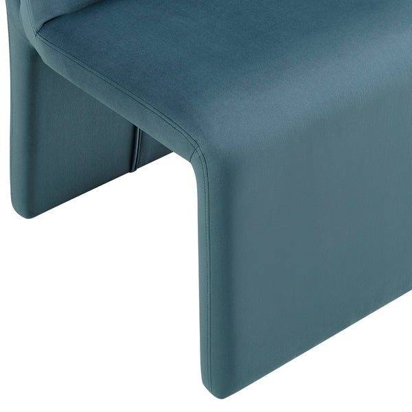 Modway Furniture Emory Modway Sculptural Velvet Dining Chairs Set of Two for Modern Interiors Cadet Blue EEI-7826-CAB