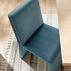 Modway Furniture Emory Modway Sculptural Velvet Dining Chairs Set of Two for Modern Interiors Cadet Blue EEI-7826-CAB