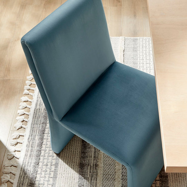 Modway Furniture Emory Modway Sculptural Velvet Dining Chairs Set of Two for Modern Interiors Cadet Blue EEI-7826-CAB