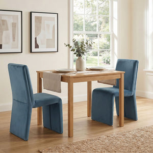 Modway Furniture Emory Modway Sculptural Velvet Dining Chairs Set of Two for Modern Interiors Cadet Blue EEI-7826-CAB