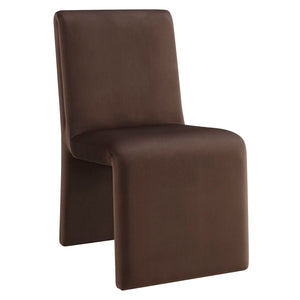 Modway Furniture Emory Modway Sculptural Velvet Dining Chairs Set of Two for Modern Interiors Chocolate Brown EEI-7826-CHB