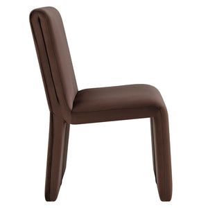 Modway Furniture Emory Modway Sculptural Velvet Dining Chairs Set of Two for Modern Interiors Chocolate Brown EEI-7826-CHB