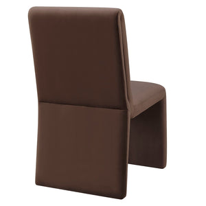 Modway Furniture Emory Modway Sculptural Velvet Dining Chairs Set of Two for Modern Interiors Chocolate Brown EEI-7826-CHB