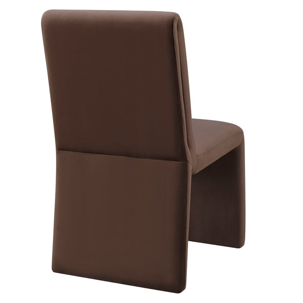 Modway Furniture Emory Modway Sculptural Velvet Dining Chairs Set of Two for Modern Interiors Chocolate Brown EEI-7826-CHB