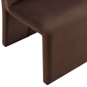 Modway Furniture Emory Modway Sculptural Velvet Dining Chairs Set of Two for Modern Interiors Chocolate Brown EEI-7826-CHB