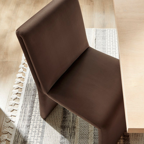 Modway Furniture Emory Modway Sculptural Velvet Dining Chairs Set of Two for Modern Interiors Chocolate Brown EEI-7826-CHB