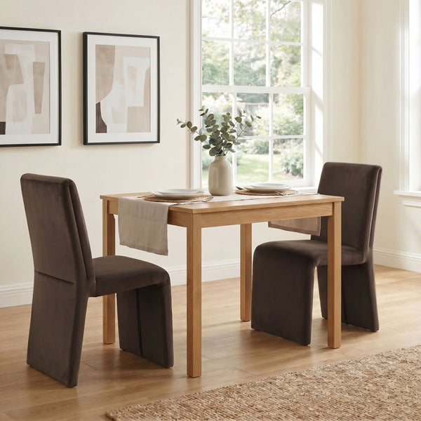 Modway Furniture Emory Modway Sculptural Velvet Dining Chairs Set of Two for Modern Interiors Chocolate Brown EEI-7826-CHB