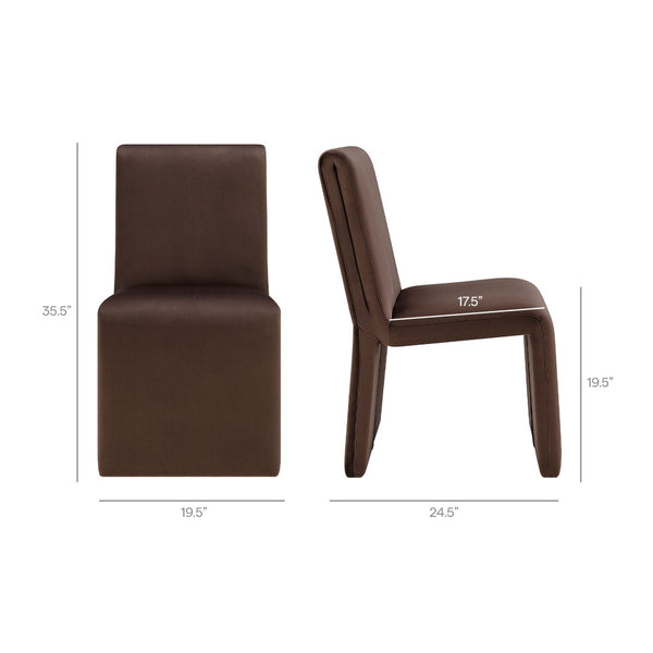 Modway Furniture Emory Modway Sculptural Velvet Dining Chairs Set of Two for Modern Interiors Chocolate Brown EEI-7826-CHB