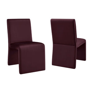 Modway Furniture Emory Modway Sculptural Velvet Dining Chairs Set of Two for Modern Interiors Mulberry EEI-7826-MUL