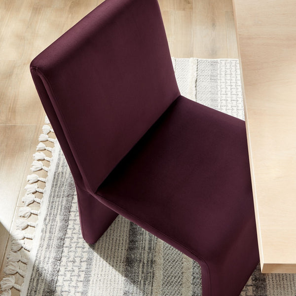 Modway Furniture Emory Modway Sculptural Velvet Dining Chairs Set of Two for Modern Interiors Mulberry EEI-7826-MUL