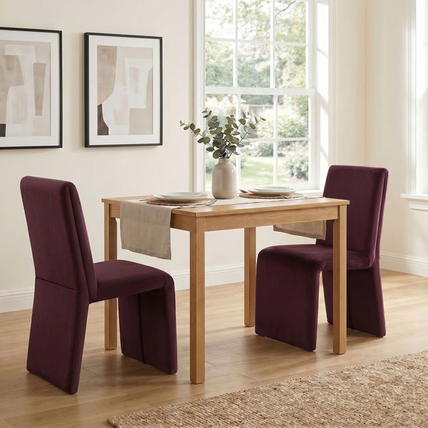 Modway Furniture Emory Modway Sculptural Velvet Dining Chairs Set of Two for Modern Interiors Mulberry EEI-7826-MUL