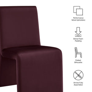 Modway Furniture Emory Modway Sculptural Velvet Dining Chairs Set of Two for Modern Interiors Mulberry EEI-7826-MUL