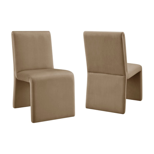 Modway Furniture Emory Modway Sculptural Velvet Dining Chairs Set of Two for Modern Interiors Taupe EEI-7826-TAU